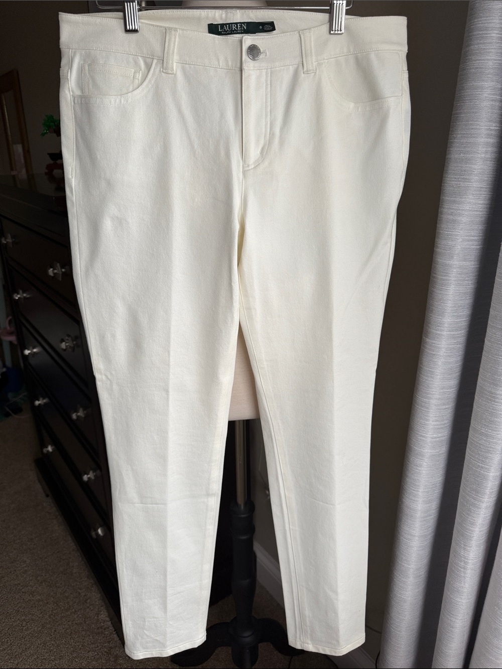 Lauren Ralph Lauren Off-White Straight-Leg Women's Jeans size 8